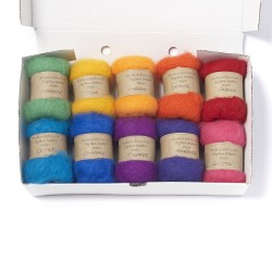 Carded New Zealand Maori Wool Box Set Rainbow Hues