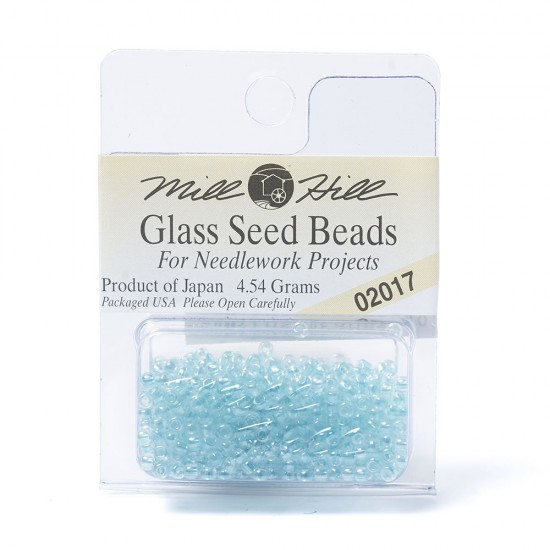 Mill Hill Glass Seed Beads- Crystal Aqua 02017