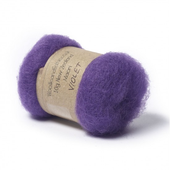 Carded New Zealand Maori Wool -Violet