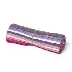Wool and Viscose Mix Mini Felt Roll 6" Square Pinks and Purples