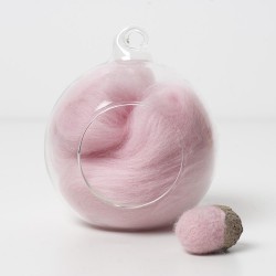 Merino pink 07 wool top 10g