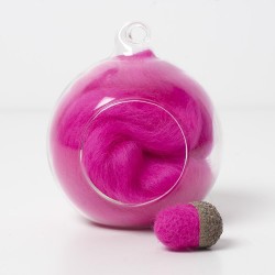 Merino pink 09 wool top 10g