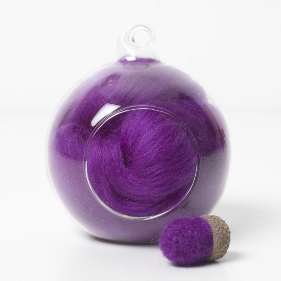Merino purple 12 wool top 10g