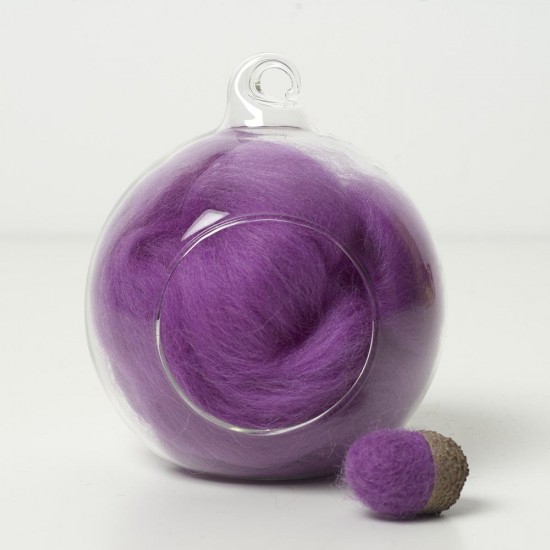 Merino purple 17 wool top 10g