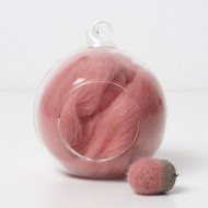 Merino pink 21 wool top 10g