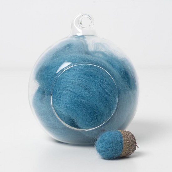 Merino blue 63 wool top 10g