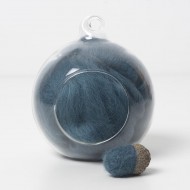 Merino blue 65 wool top 10g