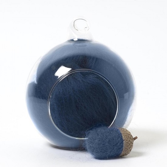 Merino blue 68A wool top 10g