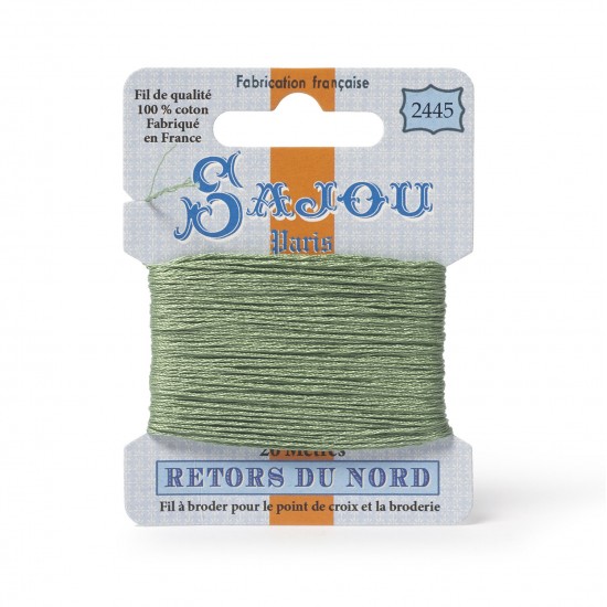 Sajou Retors Du Nord Cotton Embroidery Thread-2445 Green