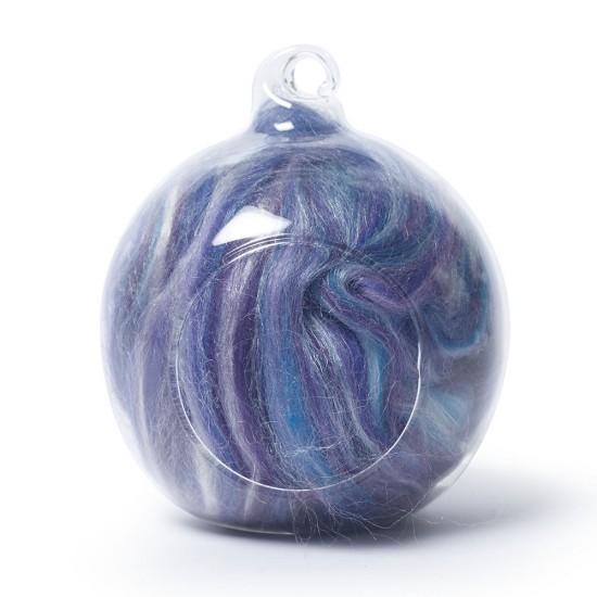 Merino and silk wool blends -Blue, Purple and White 25 Grams