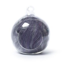 Merino and silk wool blends -Purple and White 25 Grams