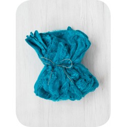 Mulberry Silk Hankies- Cobalt Aqua- approx 10 Grams