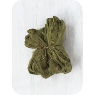 Mulberry Silk Hankies- Olive Green- approx 10 Grams