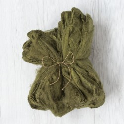 Mulberry Silk Hankies- Olive Green- approx 10 Grams