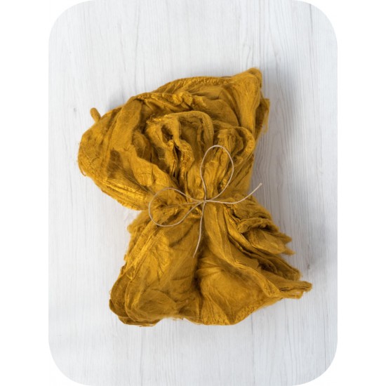 Mulberry Silk Hankies- Saffron Yellow- approx 10 Grams